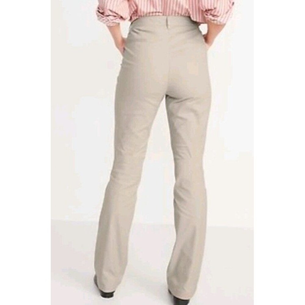 NWT Women's Old Navy Khaki WOW Flare Pants Size 4 Petite Adjustable Waist